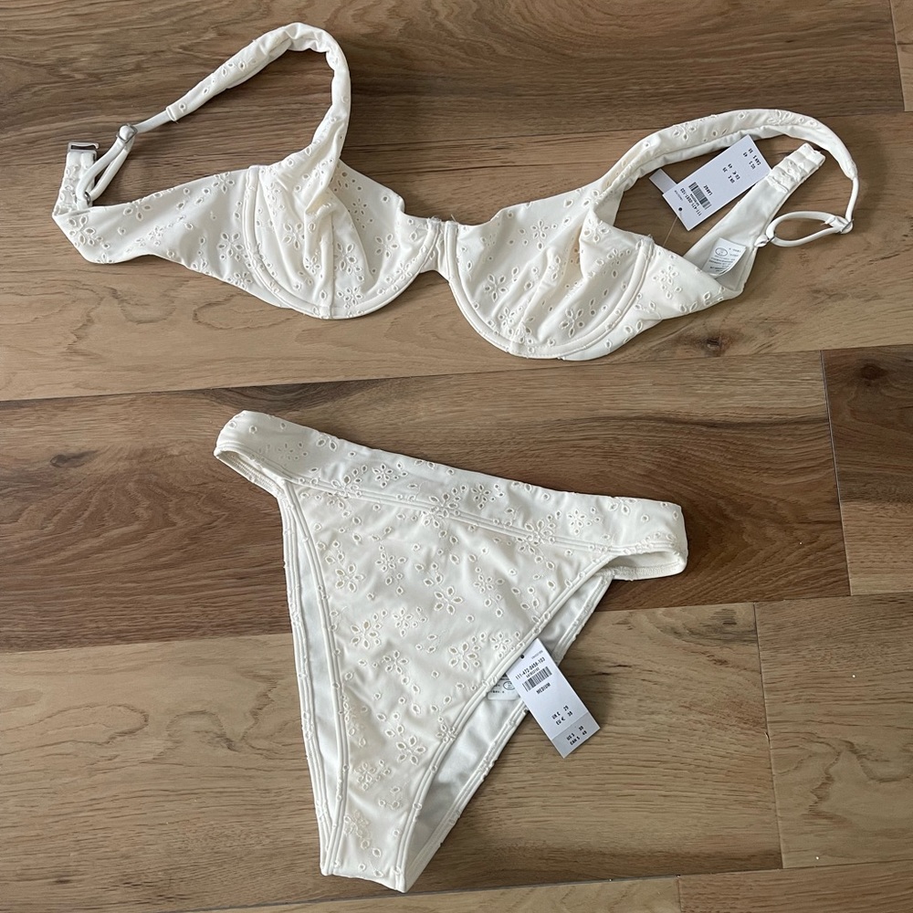 Abercrombie white eyelet bikini set - NOTE sizes in description